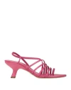 Vic Matie Vic Matiē Woman Thong Sandal Fuchsia Size 7 Leather In Pink