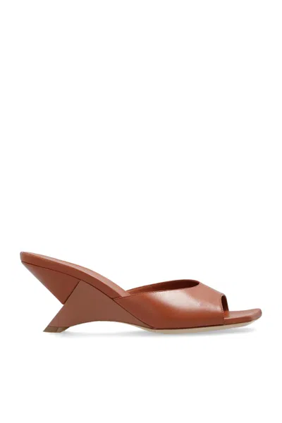Vic Matie Wedge Mules In Brown