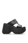 Vic Matie Platform Wedge Sandals In Black