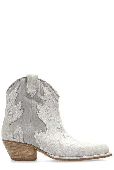 Vic Matie 50mm Rider Ankle Boots In Grey