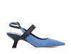 Vic Matie Bonbon Pumps In Denim With Elastic In Blue