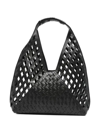Vic Matie Woven-design Tote Bag In Black