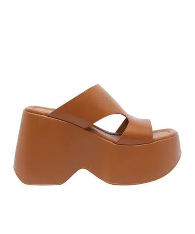 Vic Matie Yoko Cut-out Open Toe Sandals In Brown