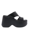Vic Matie Platform Wedge Sandals In Black