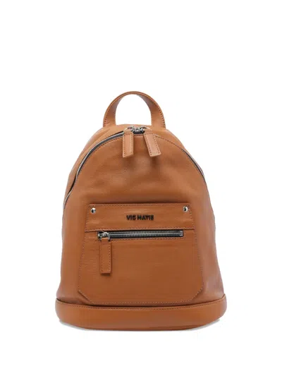 Vic Matie Zip-fastening Leather Backpack In Brown