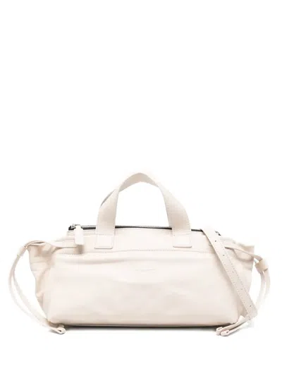 Vic Matie Zip Leather Tote Bag In Neutral