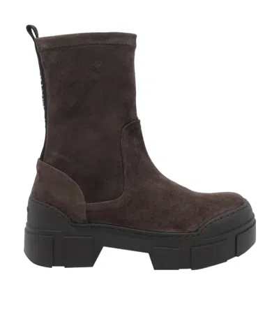 Vic Matie Zippered Ankle Boots In Brown