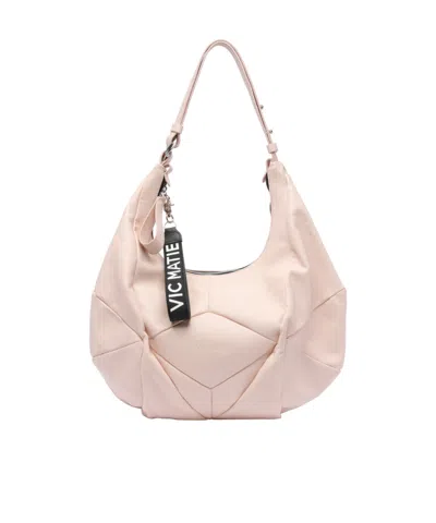 Vic Matie Zippered Shoulder Bag In Nude