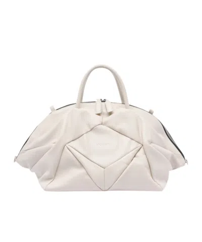 Vic Matie Zippered Shoulder Bag In White