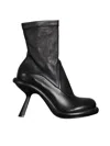 Vic Sleek Leather Ankle Bootie In Black