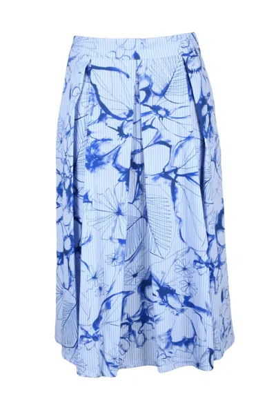 Vicario Cinque Cotton Skirt - Sky Blue/white