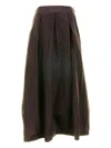 Vicario Cinque Pleated Midi Skirt In Brown