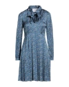 Vicario Cinque Woman Short Dress Blue Size S Viscose In Blue