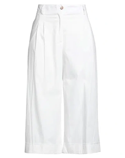 Vicario Cinque Woman Pants White Size M Cotton, Elastane