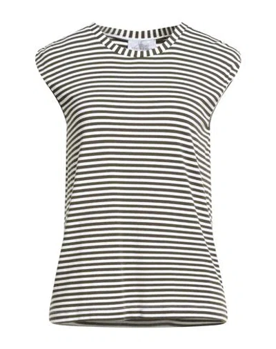 Vicario Cinque Woman T-shirt Dark Green Size Xs Viscose, Elastane In Multi