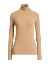 Vicario Cinque Woman Turtleneck Camel Size Xl Viscose, Polyamide In Brown