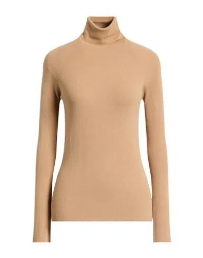 Vicario Cinque Woman Turtleneck Camel Size Xl Viscose, Polyamide In Brown