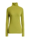 Vicario Cinque Woman Turtleneck Green Size L Viscose, Polyamide In Green