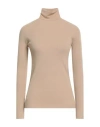 Vicario Cinque Woman Turtleneck Sand Size L Viscose, Polyamide In Neutral