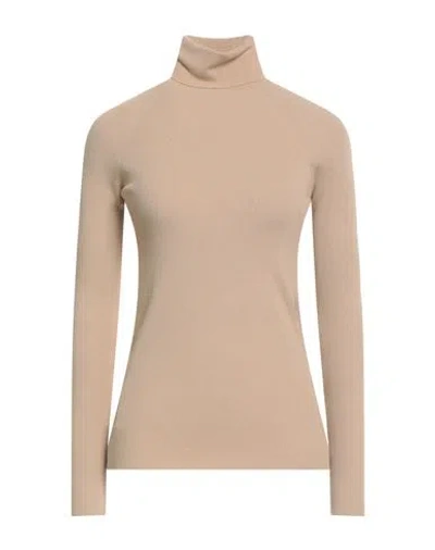 Vicario Cinque Woman Turtleneck Sand Size L Viscose, Polyamide In Neutral