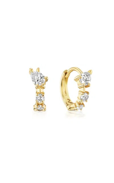 Vice Versa 14kt Yellow Gold Bias Huggies