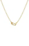 Vice Versa 14kt Yellow Gold Diamond Lock It On Bone Chain In Gold