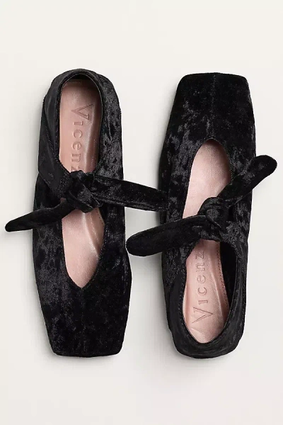 Vicenza Bow Mary Jane Flats In Black