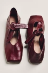 Vicenza Bow Mary Jane Flats In Burgundy