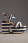 Vicenza Crochet Platform Heels In Blue