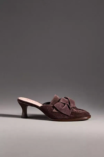 Vicenza Kitten-heel Loafer Mules In Brown