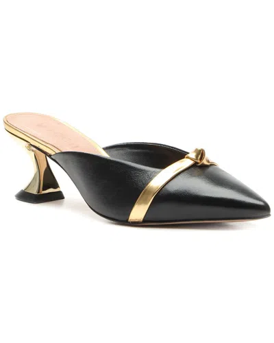 Vicenza Montreal Leather Mule In Gold