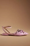 Vicenza Moto Pointed-toe Flats In Pink
