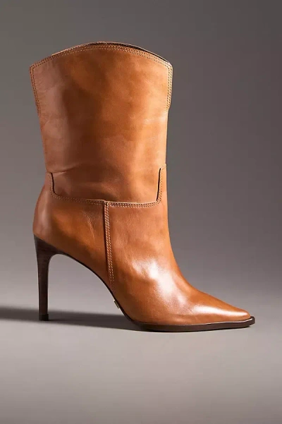 Vicenza Pointed-toe Mid Heeled Boots In Brown