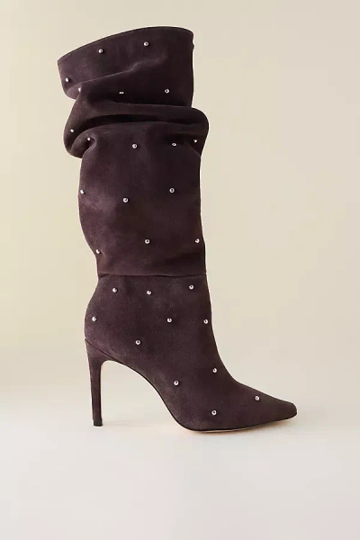 Vicenza Stud Scrunch Boots In Purple