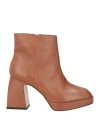 Vicenza ) Woman Ankle Boots Brown Size 7 Leather In Brown