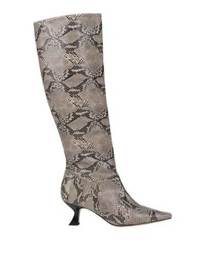 Vicenza ) Woman Boot Taupe Size 10 Leather In Multi