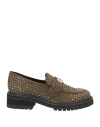 Vicenza ) Woman Loafers Military Green Size 7 Leather In Green