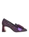 Vicenza ) Woman Loafers Purple Size 8 Leather In Purple