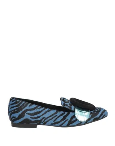 Vicenza ) Woman Loafers Slate Blue Size 8 Leather