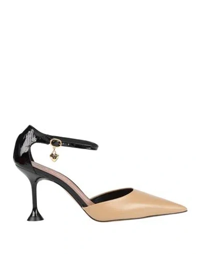 Vicenza ) Woman Pumps Beige Size 9 Leather In Black