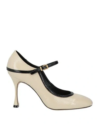 Vicenza ) Woman Pumps Cream Size 8 Leather In Neutral