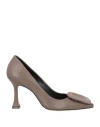 Vicenza ) Woman Pumps Light Brown Size 8 Leather In Grey
