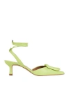 Vicenza ) Woman Pumps Lime Green Size 8 Leather In Green