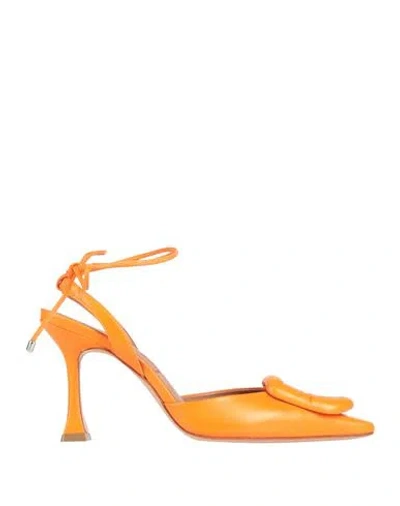 Vicenza ) Woman Pumps Orange Size 8 Leather