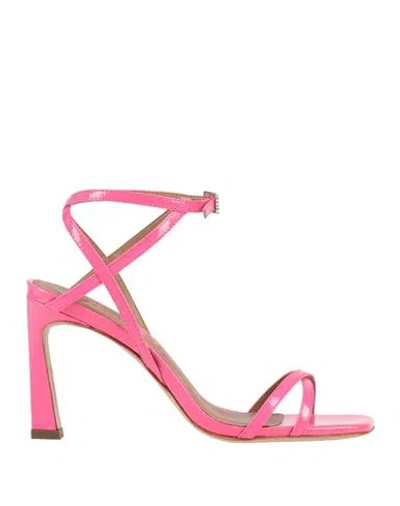 Vicenza ) Woman Sandals Fuchsia Size 7 Leather In Pink