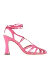 Vicenza ) Woman Sandals Fuchsia Size 8 Leather In Pink