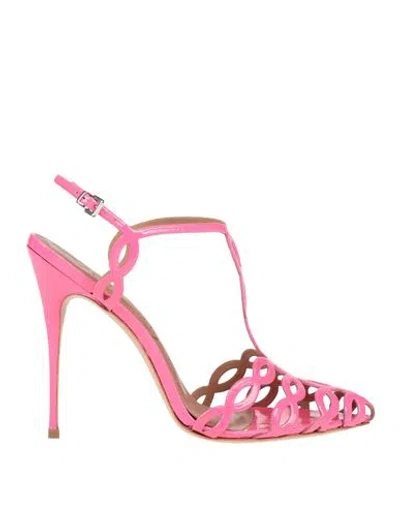 Vicenza ) Woman Sandals Fuchsia Size 9 Leather In Pink