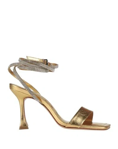 Vicenza ) Woman Sandals Gold Size 8 Leather