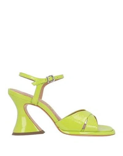 Vicenza ) Woman Sandals Lime Green Size 7 Leather In Multi