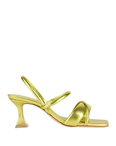 Vicenza ) Woman Sandals Lime Green Size 6 Leather